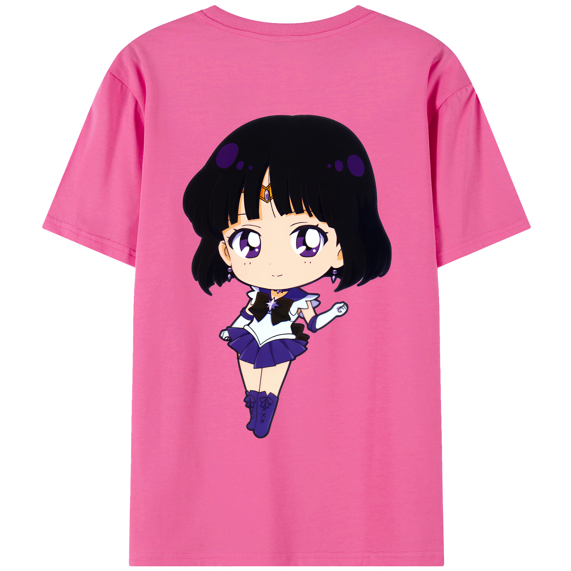 （画像用） 美少女戦士セーラームーン 土萠ほたる Sailor Moon Tomoe Hotaru （セーラーサターン；Sailor Saturn） レディース半袖Tシャツ(バックプリント)